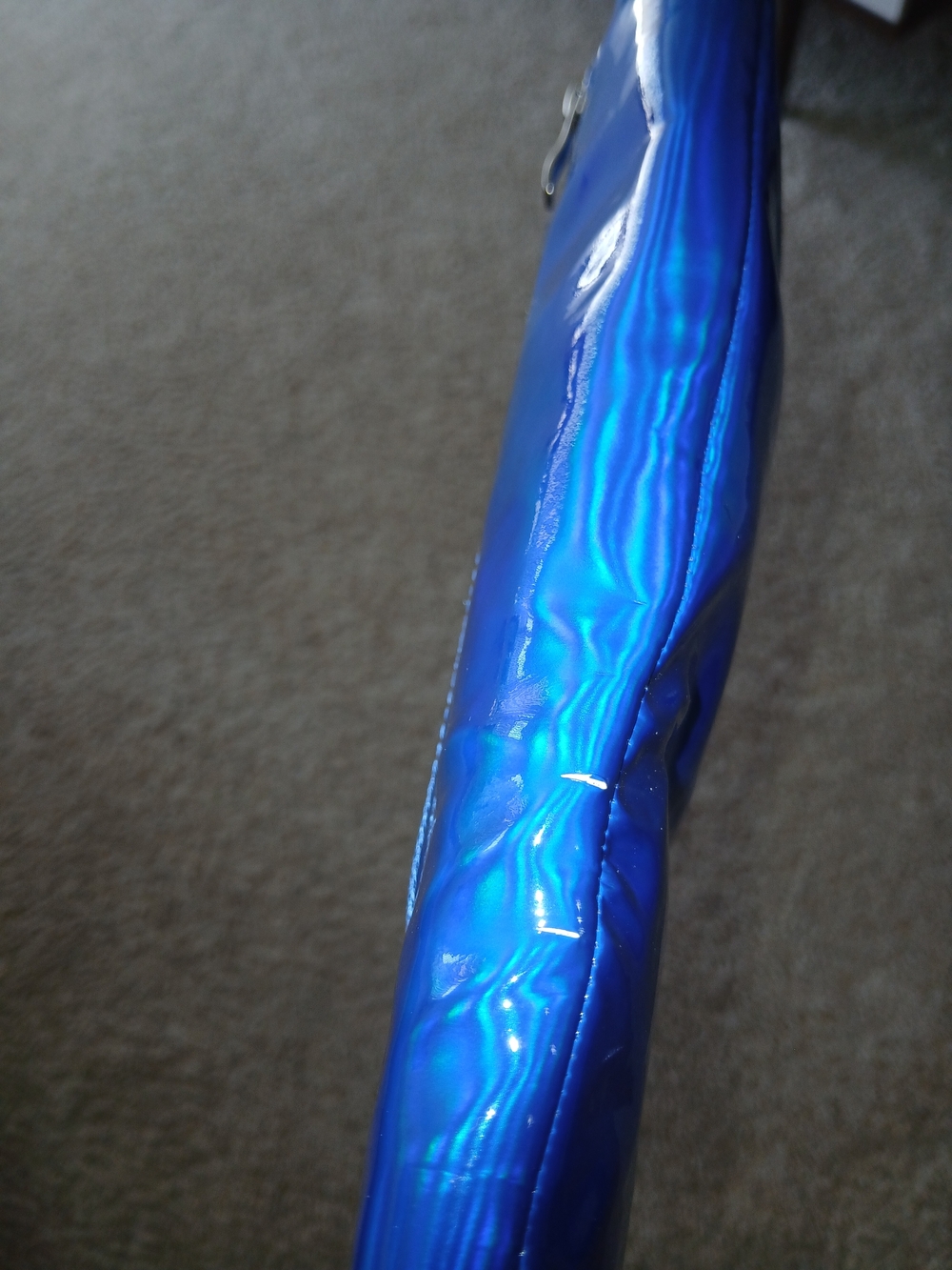 Nova Metallic Electric Blue Knee-High Stiletto Boots - Picture 4 of 10
